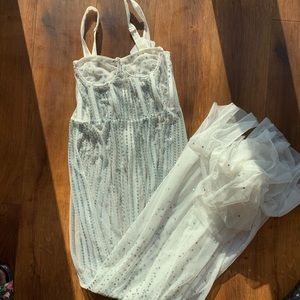 White Rhinestone Dress